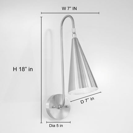 Wall Light White Modern Cone Wall Sconce, Luxury Minimalist Bedroom Bedside Lamp, Scandinavian Home Lighting Fixture , Living Room, Hallway