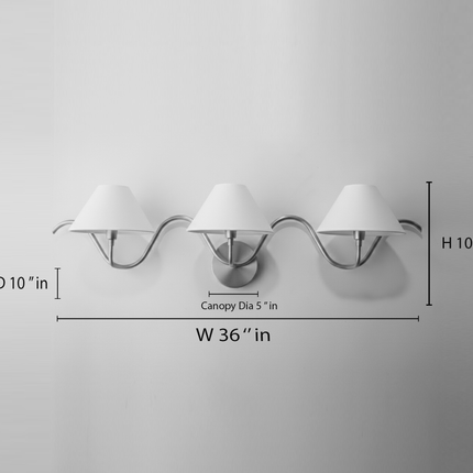 Wall Light – Antique brass Triple Lamp Wall Sconce Elegant Scandinavian Wave Design Luxury Fixture for Hallway & Bedroom Bedroom Living Room